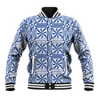 Blue Ngatu Pattern Malo e Lelei Tonga Baseball Jacket