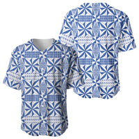 Blue Ngatu Pattern Malo e Lelei Tonga Baseball Jersey
