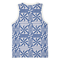 Blue Ngatu Pattern Malo e Lelei Tonga Basketball Jersey