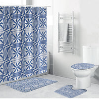 Blue Ngatu Pattern Malo e Lelei Tonga Bathroom Set