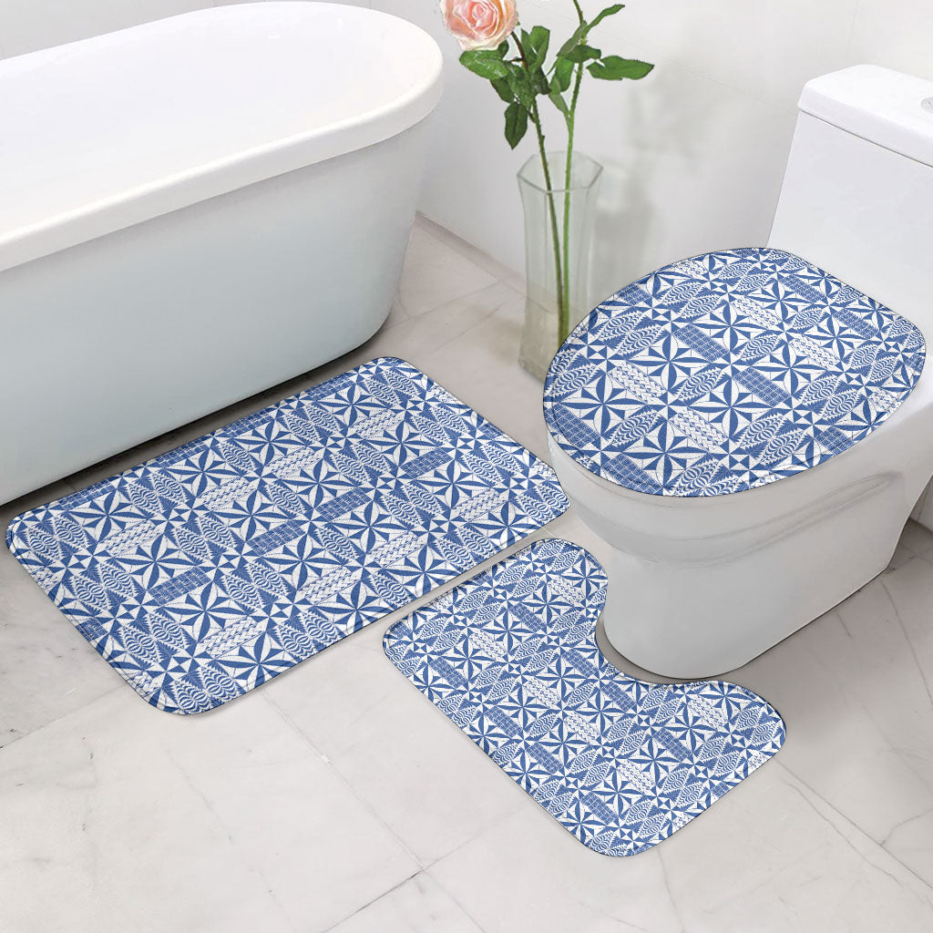 Blue Ngatu Pattern Malo e Lelei Tonga Bathroom Set