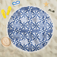 Blue Ngatu Pattern Malo e Lelei Tonga Beach Blanket