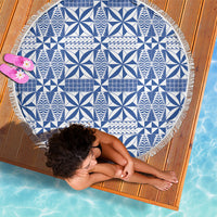 Blue Ngatu Pattern Malo e Lelei Tonga Beach Blanket