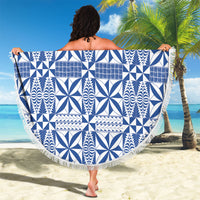 Blue Ngatu Pattern Malo e Lelei Tonga Beach Blanket