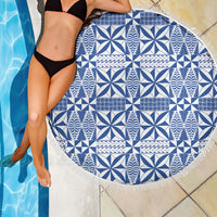 Blue Ngatu Pattern Malo e Lelei Tonga Beach Blanket