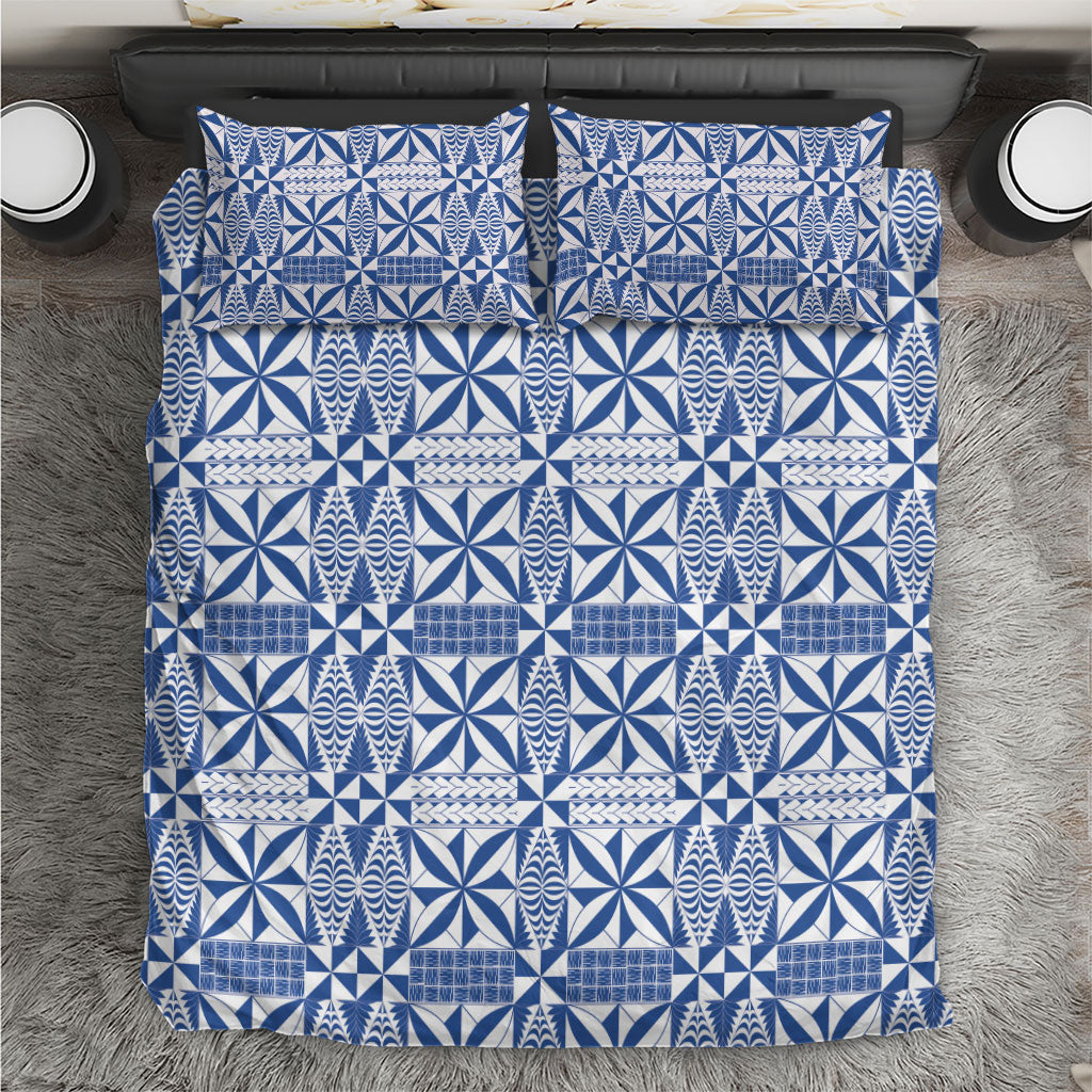 Blue Ngatu Pattern Malo e Lelei Tonga Bedding Set
