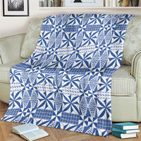 Blue Ngatu Pattern Malo e Lelei Tonga Blanket