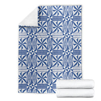 Blue Ngatu Pattern Malo e Lelei Tonga Blanket