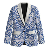 Blue Ngatu Pattern Malo e Lelei Tonga Blazer