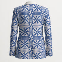 Blue Ngatu Pattern Malo e Lelei Tonga Blazer