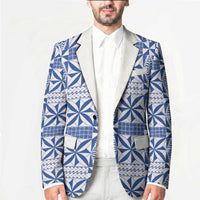 Blue Ngatu Pattern Malo e Lelei Tonga Blazer