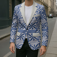 Blue Ngatu Pattern Malo e Lelei Tonga Blazer