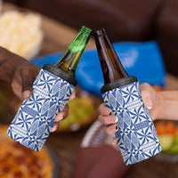 Blue Ngatu Pattern Malo e Lelei Tonga 4 in 1 Can Cooler Tumbler