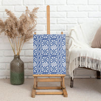 Blue Ngatu Pattern Malo e Lelei Tonga Canvas Wall Art