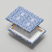 Blue Ngatu Pattern Malo e Lelei Tonga Canvas Wall Art