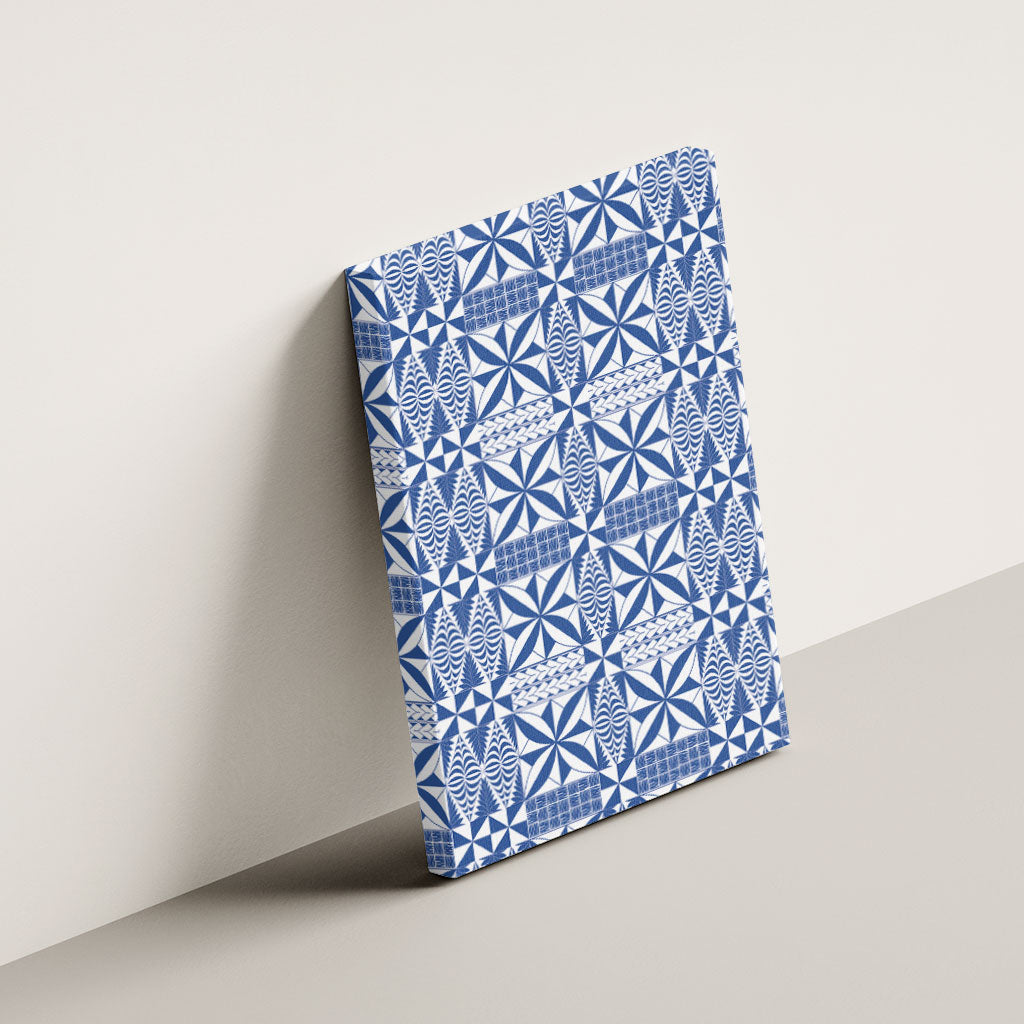 Blue Ngatu Pattern Malo e Lelei Tonga Canvas Wall Art