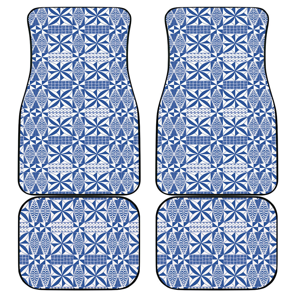 Blue Ngatu Pattern Malo e Lelei Tonga Car Mats