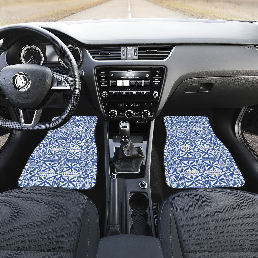 Blue Ngatu Pattern Malo e Lelei Tonga Car Mats
