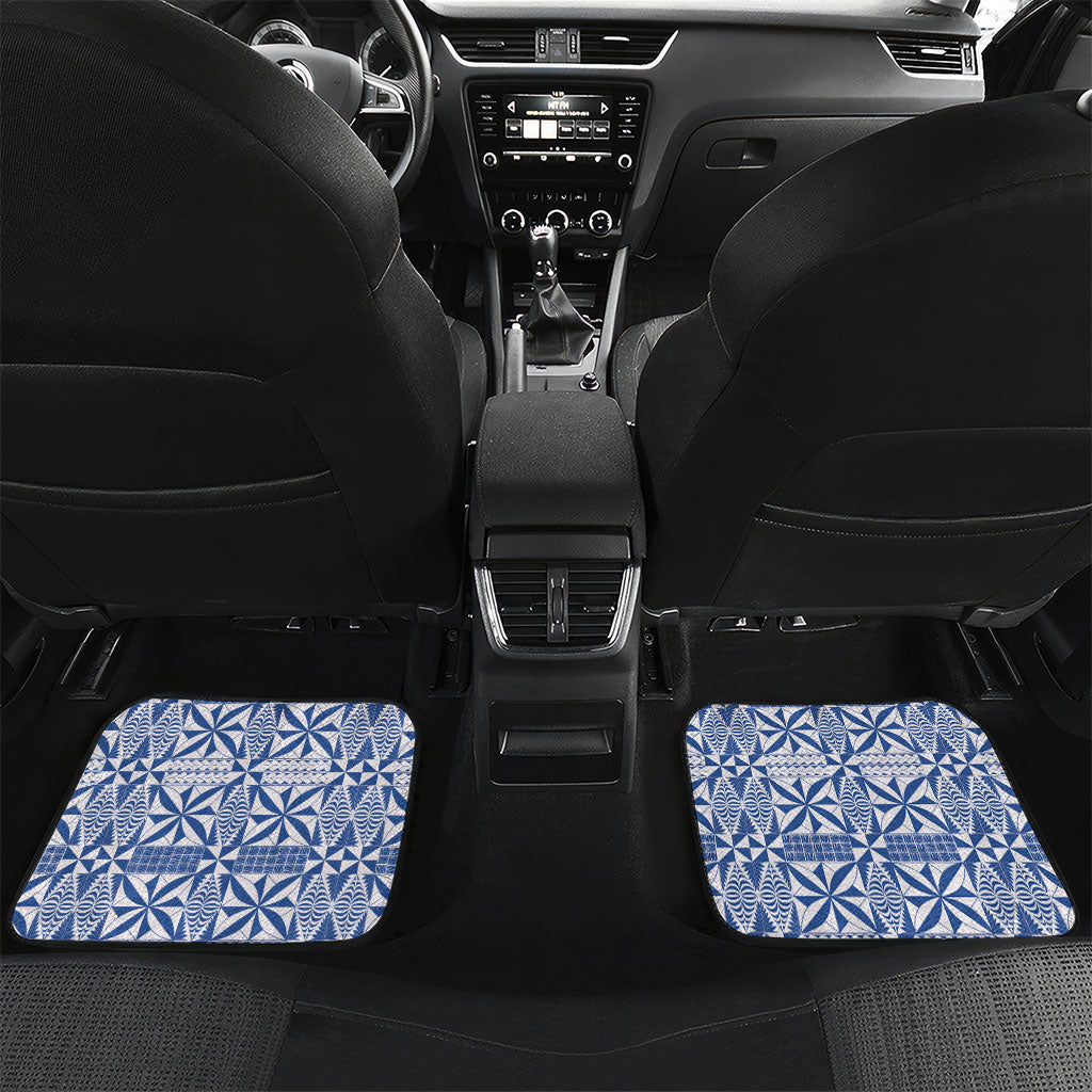 Blue Ngatu Pattern Malo e Lelei Tonga Car Mats