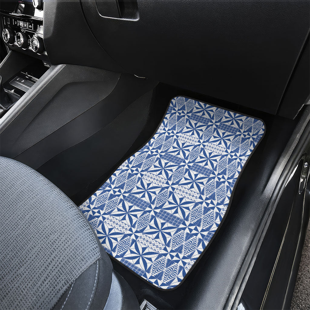 Blue Ngatu Pattern Malo e Lelei Tonga Car Mats