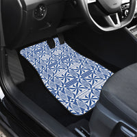 Blue Ngatu Pattern Malo e Lelei Tonga Car Mats