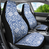 Blue Ngatu Pattern Malo e Lelei Tonga Car Seat Cover