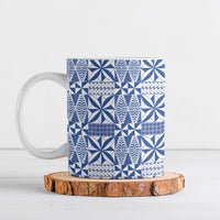 Blue Ngatu Pattern Malo e Lelei Tonga Ceramic Mug