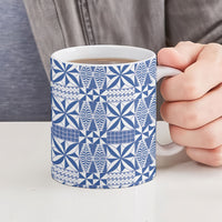 Blue Ngatu Pattern Malo e Lelei Tonga Ceramic Mug