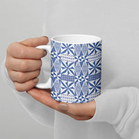 Blue Ngatu Pattern Malo e Lelei Tonga Ceramic Mug