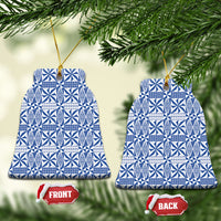 Blue Ngatu Pattern Malo e Lelei Tonga Ceramic Ornament