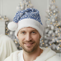 Blue Ngatu Pattern Malo e Lelei Tonga Christmas Santa Hat