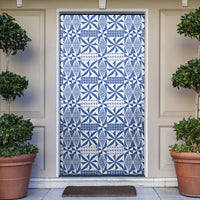 Blue Ngatu Pattern Malo e Lelei Tonga Door Cover