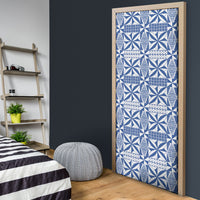 Blue Ngatu Pattern Malo e Lelei Tonga Door Cover