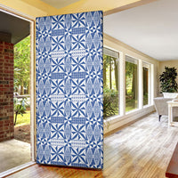 Blue Ngatu Pattern Malo e Lelei Tonga Door Cover