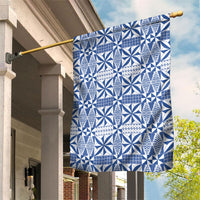 Blue Ngatu Pattern Malo e Lelei Tonga Garden Flag