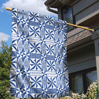 Blue Ngatu Pattern Malo e Lelei Tonga Garden Flag