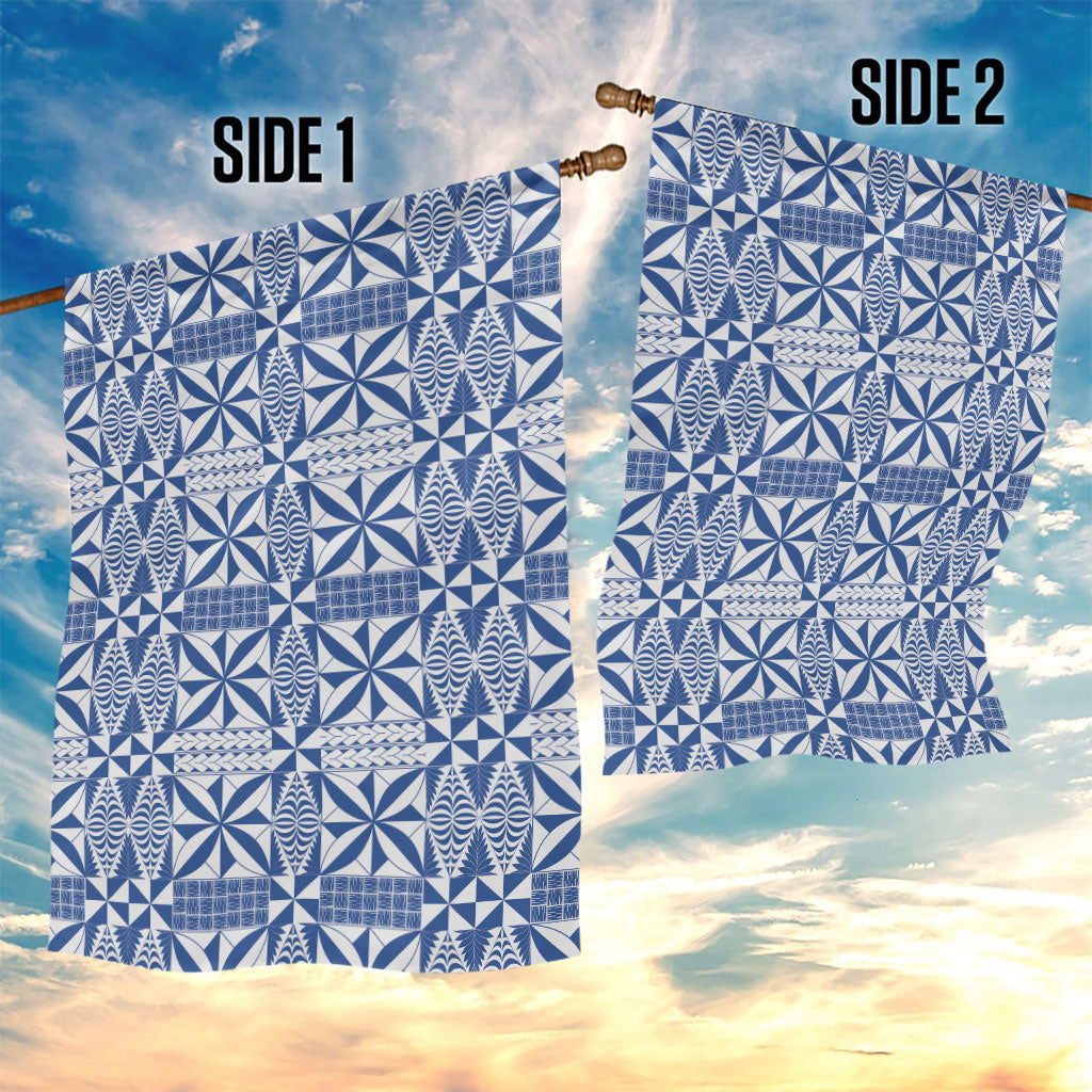 Blue Ngatu Pattern Malo e Lelei Tonga Garden Flag