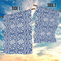 Blue Ngatu Pattern Malo e Lelei Tonga Garden Flag