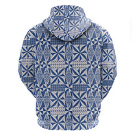 Blue Ngatu Pattern Malo e Lelei Tonga Hoodie