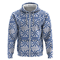 Blue Ngatu Pattern Malo e Lelei Tonga Hoodie