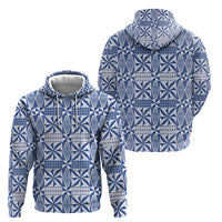 Blue Ngatu Pattern Malo e Lelei Tonga Hoodie