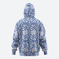 Blue Ngatu Pattern Malo e Lelei Tonga Hoodie