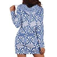 Blue Ngatu Pattern Malo e Lelei Tonga Hoodie Dress