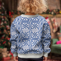 Blue Ngatu Pattern Malo e Lelei Tonga Kid Ugly Christmas Sweater