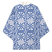Blue Ngatu Pattern Malo e Lelei Tonga Kimono