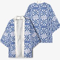 Blue Ngatu Pattern Malo e Lelei Tonga Kimono