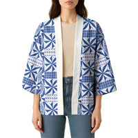 Blue Ngatu Pattern Malo e Lelei Tonga Kimono