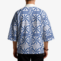 Blue Ngatu Pattern Malo e Lelei Tonga Kimono