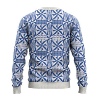 Blue Ngatu Pattern Malo e Lelei Tonga Ugly Christmas Sweater
