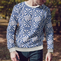 Blue Ngatu Pattern Malo e Lelei Tonga Ugly Christmas Sweater
